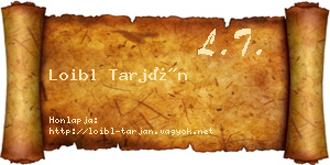 Loibl Tarján névjegykártya
